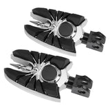 Wide Footpegs For Kawasaki Vulcan S EN650 2015-2023 w/Rubber Inlays Wear Pegs