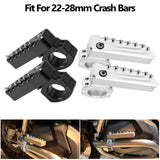 Universal Crash Bar Highway Footrest Foot Pegs Pedals 22-28mm Rotatable Aluminum