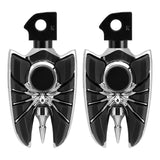 Wide Footpegs For Kawasaki Vulcan S EN650 2015-2023 w/Rubber Inlays Wear Pegs
