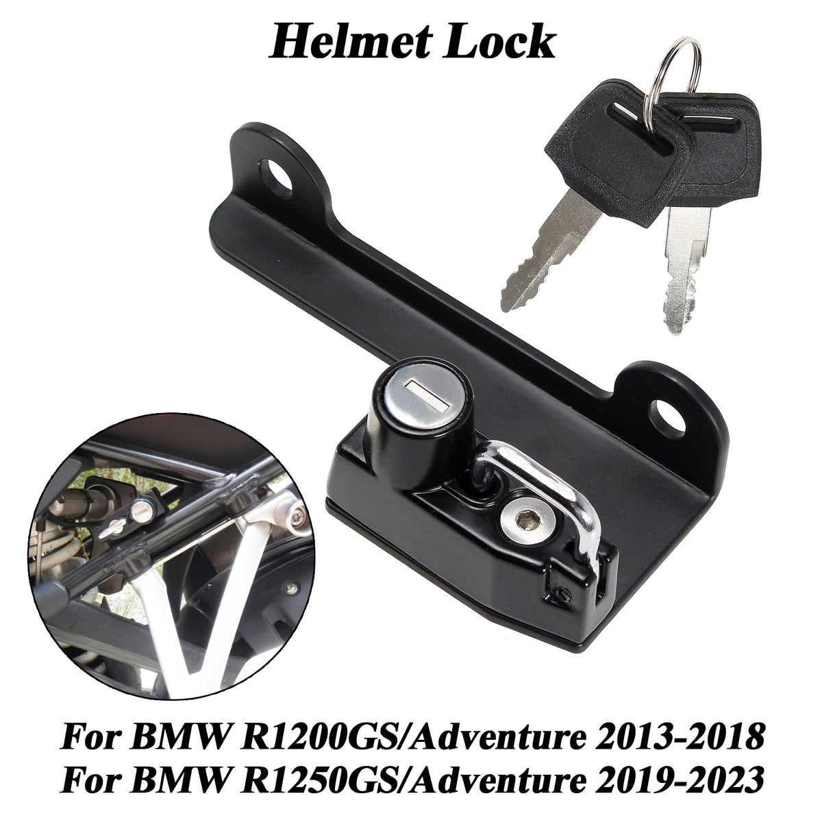 Cadenas Pour Casque Moto BMW R1200GS / R1250GS - Noir Aluminium