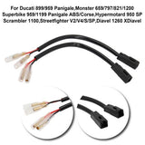 For Ducati Turn Signal 2 Pin Plug Wire Adapters Indicator Bullet Connector Cable