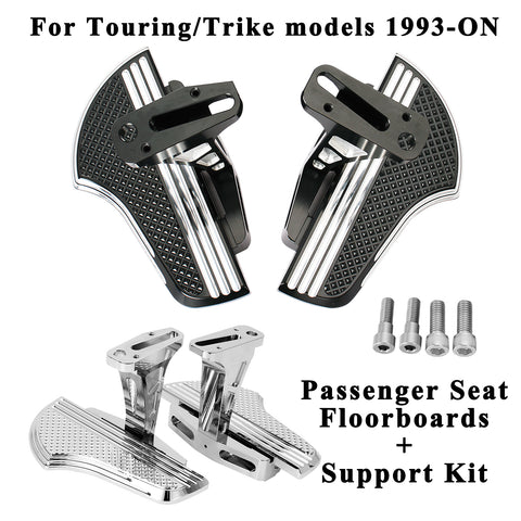 Passenger Floorboards w/Support Kit For Harley Touring Trike 1993-ON