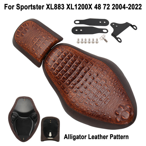 Driver & Passenger Seats For Harley Sportster XL883 XL1200X 48 72 Synthetic Leather