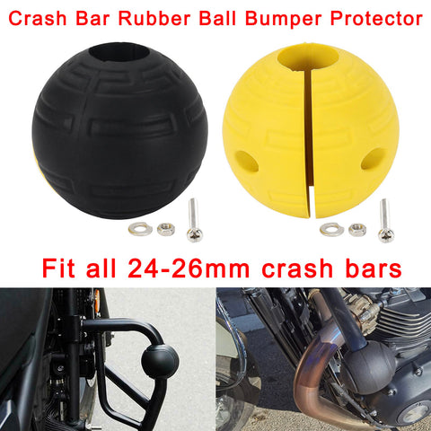 Rubber Ball Crash Bar Bumper Protector 24-32mm Motorcycle Anti-fall Fr ...
