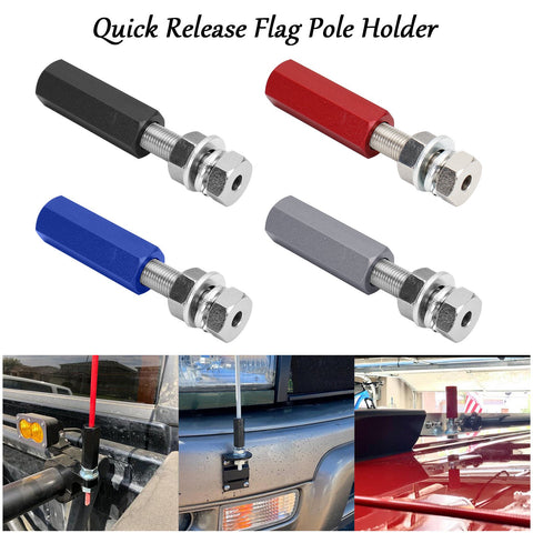 Quick Release 1/4" Flag Pole Flagpole Holder For ATV UTV Motorcycle Flags Mount