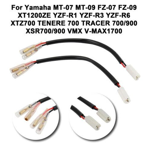 For Yamaha Turn Signals 2 Pin Plug Wire Adapter Indicator Bullet Connector Cable