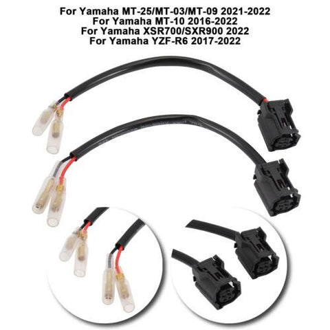 For Yamaha 2022 Turn Signals 2 Pin Plug Adapter Indicator Bullet Connector Cable
