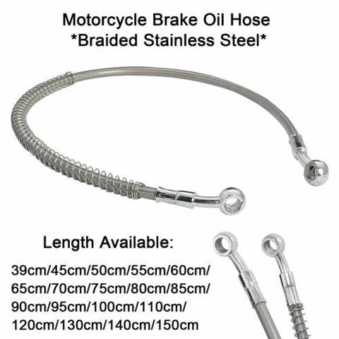 Braided Steel Brake Line Hose Clutch Oil Pipe 39/55/65/70/85/95/100/120/130/150cm