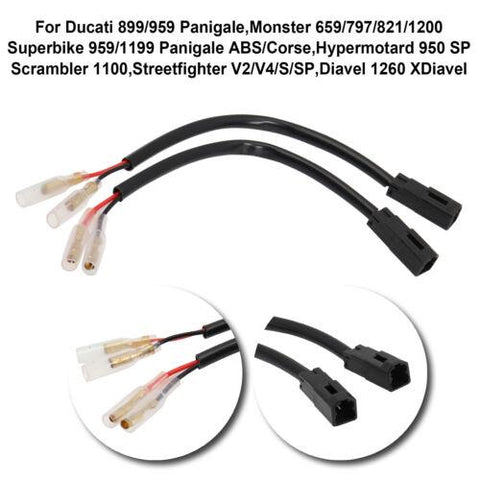 For Ducati Turn Signal 2 Pin Plug Wire Adapters Indicator Bullet Connector Cable