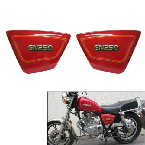For Suzuki GN250 1982-2001 Frame Side Cover Panels Fairing Protector Guards Red