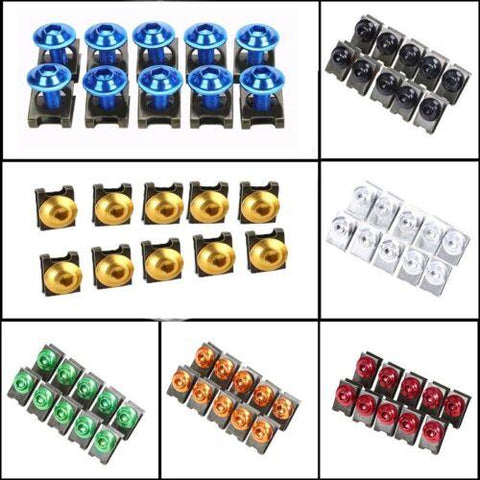 7 Color 6mm Sportbike Fairing Body Bolts Kit Screw Spire Speed Fastener Clip Nuts