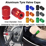 2x 7mm Tyre Valve Caps Universal For Cars Motorcycles