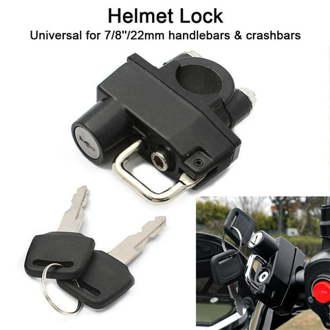 22mm 7/8'' Handlebar Mount Helmet Lock Universal For Motorcycles