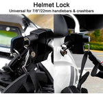 22mm 7/8'' Handlebar Mount Helmet Lock Universal For Motorcycles